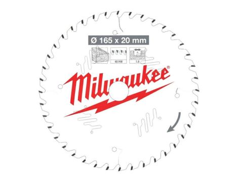 MILWAUKEE PIŁA TARCZOWA 160x20x2,2x48z DREWNO - CZYSTE CIĘCIE CSB P W
