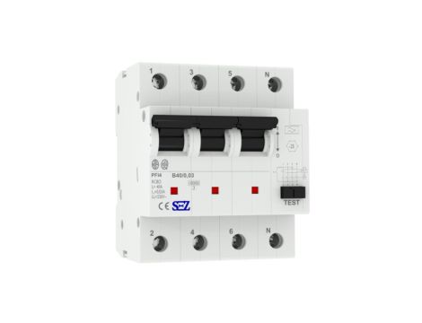 B40A 30mA 4P 10kA TYP A Wyłącznik różnicowoprąd z członem nadprąd RCBO SEZ 0032
