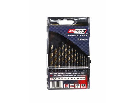 AWTOOLS WIERTŁO METAL HSS M2 KPL. 13szt./1.5 - 6.5mm/ PREMIUM
