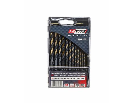 AWTOOLS WIERTŁO METAL HSS M2 KPL. 13szt./2- 8mm/ PREMIUM