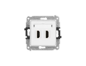 ICON Mechanizm gniazda podwójnego HDMI 2.0 biały mat 25IHDMI-4