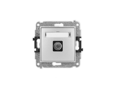 ICON Mechanizm gniazda antenowego pojedynczego TV srebrny metalik 7IGTV-1