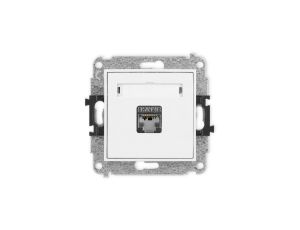 ICON Mechanizm gniazda komputerowego pojedynczego 1xRJ45, kat. 5e, ekranowane, 8-stykowy biały IGK-1e