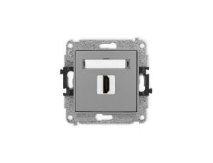 ICON Mechanizm gniazda pojedynczego HDMI 2.0 szary mat 27IHDMI-3
