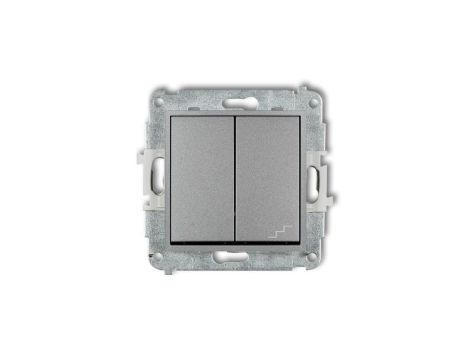 ICON Mechanizm łącznika jednobiegunowego ze schodowym (wspólne zasilanie) srebrny metalik 7IWP-10.1