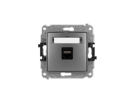 ICON Mechanizm gniazda komputerowego pojedynczego 1xRJ45, kat. 6A, 8-stykowy grafitowy 11IGK-7