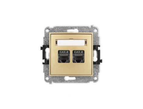ICON Mechanizm gniazda komputerowego podwójnego 2xRJ45, kat. 8, ekranowane, 8-stykowy złoty 29IGK-12