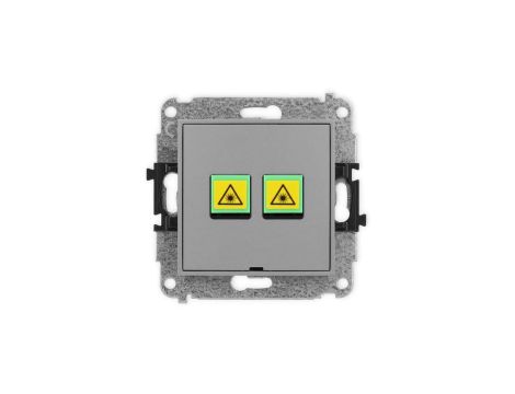 ICON Mechanizm gniazda światłowodowego/optycznego podwójnego, bez pola opisowego szary mat 27IGOPBO-2