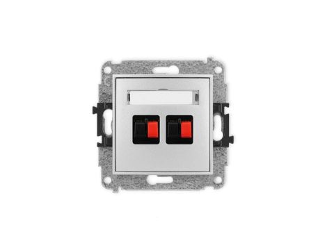 ICON Mechanizm gniazda głośnikowego podwójnego srebrny metalik 7IGG-2