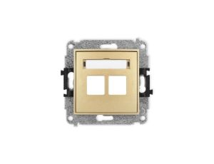 ICON Mechanizm gniazda multimedialnego podwójnego bez modułu (standard Keystone) złoty 29IGM-2P