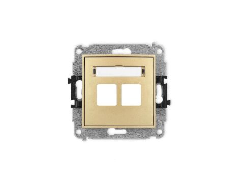 ICON Mechanizm gniazda multimedialnego podwójnego bez modułu (standard Keystone) złoty 29IGM-2P