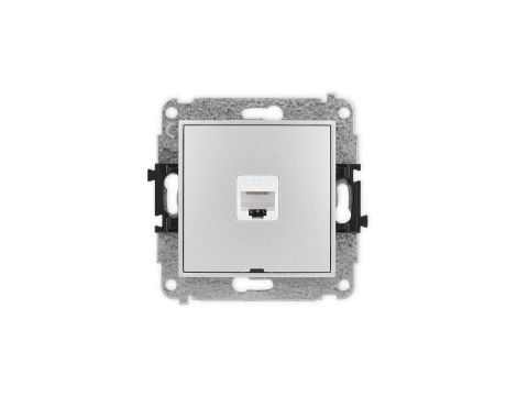 ICON Mechanizm gniazda komputerowego pojedynczego 1xRJ45, kat. 6, 8-stykowy, bez pola opisowego srebrny metalik 7IGKBO-3