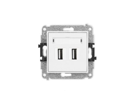 ICON Mechanizm gniazda podwójnego 2xUSB A-A 2.0 biały mat 25IGUSB-2