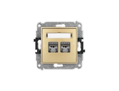 ICON Mechanizm gniazda komputerowego podwójnego 2xRJ45, kat. 6, ekranowane, 8-stykowy złoty 29IGK-6