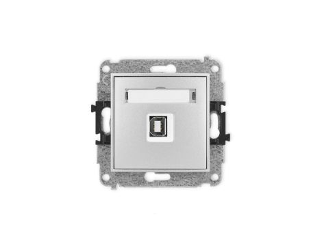 ICON Mechanizm gniazda pojedynczego USB A-B 2.0 srebrny metalik 7IGUSB-3