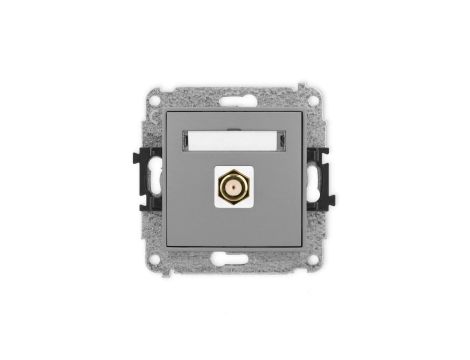 ICON Mechanizm gniazda antenowego pojedynczego typu F (SAT) pozłacany szary mat 27IGF-1.1