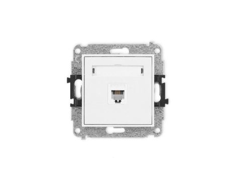 ICON Mechanizm gniazda telefonicznego pojedynczego 1xRJ11, 4-stykowy, beznarzędziowe biały IGT-1