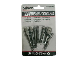 SILVER KOMPLET ADAPTERÓW / UCHWYTÓW DO NASADEK 8szt. 1/2-3/8-1/4