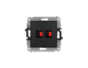 ICON Mechanizm gniazda głośnikowego podwójnego, bez pola opisowego czarny mat 12IGGBO-2