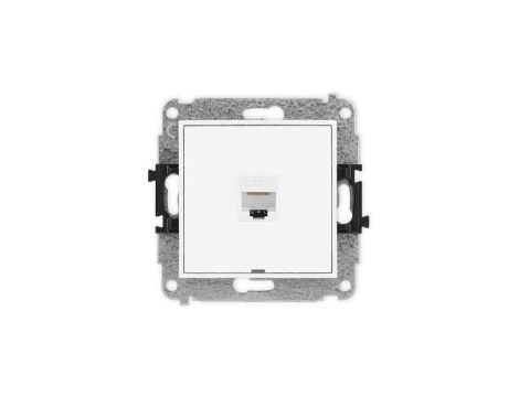 ICON Mechanizm gniazda komputerowego pojedynczego 1xRJ45, kat. 6, 8-stykowy, bez pola opisowego biały IGKBO-3