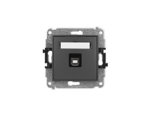 ICON Mechanizm gniazda pojedynczego USB A-B 2.0 grafitowy mat 28IGUSB-3