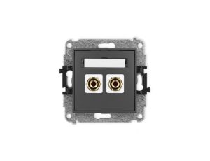 ICON Mechanizm gniazda głośnikowego poj. (typu banan - czerwony i czarny, pozłacany, 4 mm2, do lutowania) grafitowy mat 28IGG-3