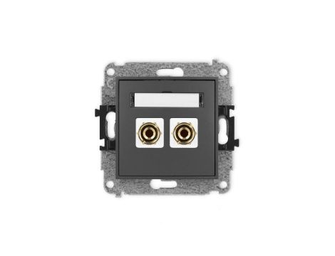 ICON Mechanizm gniazda głośnikowego poj. (typu banan - czerwony i czarny, pozłacany, 4 mm2, do lutowania) grafitowy mat 28IGG-3