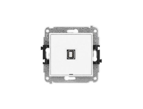 ICON Mechanizm gniazda pojedynczego USB A-B 2.0, bez pola opisowego biały IGUSBBO-3