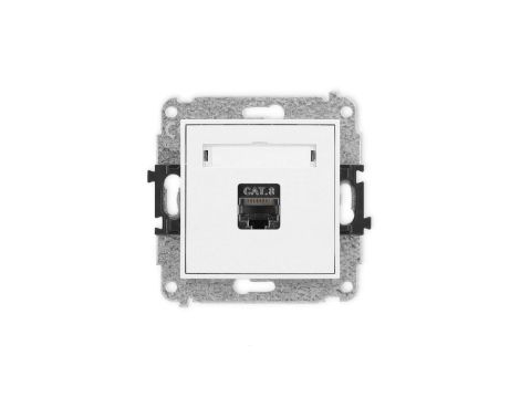 ICON Mechanizm gniazda komputerowego pojedynczego 1xRJ45, kat. 8, ekranowane, 8-stykowy biały IGK-11