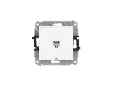 ICON Mechanizm gniazda telefonicznego pojedynczego 1xRJ11, 4-stykowy, beznarzędziowe, bez pola opisowego biały IGTBO-1
