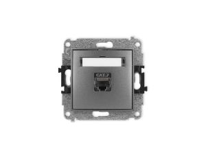 ICON Mechanizm gniazda komputerowego pojedynczego 1xRJ45, kat. 7, ekranowane, 8-stykowy grafitowy 11IGK-9