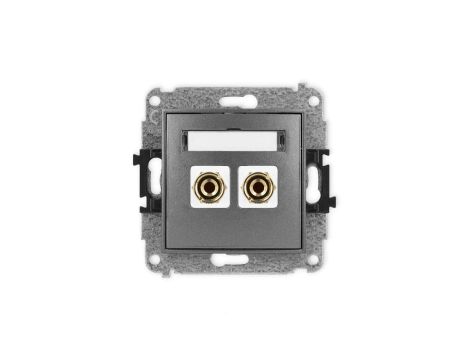 ICON Mechanizm gniazda głośnikowego pojedynczego (banan - czerwony i czarny, pozłacany, 4 mm2, do lutowania) grafitowy 11IGG-3