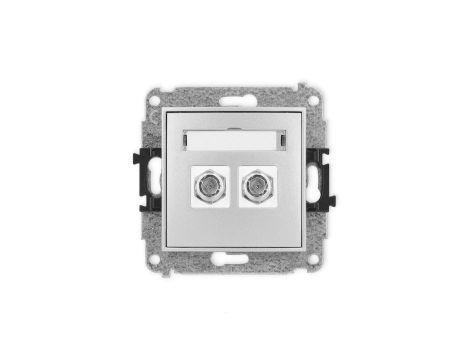 ICON Mechanizm gniazda antenowego podwójnego typu F (SAT) niklowany srebrny metalik 7IGF-2