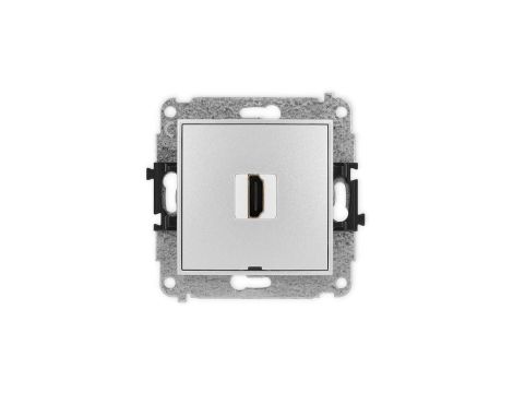 ICON Mechanizm gniazda pojedynczego HDMI 2.0, bez pola opisowego srebrny metalik 7IHDMIBO-3