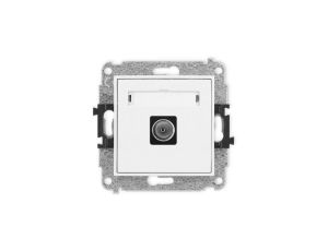 ICON Mechanizm gniazda antenowego pojedynczego TV biały IGTV-1