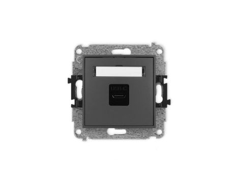 ICON Mechanizm gniazda pojedynczego 1xUSB C-C grafitowy mat 28IGUSB-7
