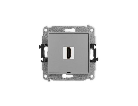 ICON Mechanizm gniazda pojedynczego HDMI 2.0, bez pola opisowego szary mat 27IHDMIBO-3