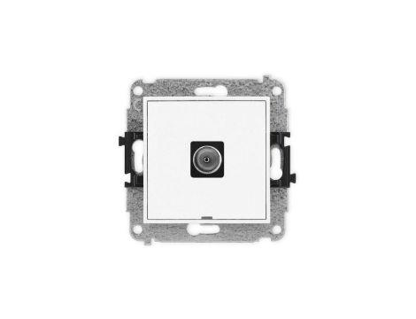 ICON Mechanizm gniazda antenowego pojedynczego TV, bez pola opisowego biały IGTVBO-1