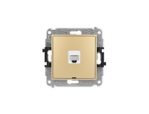 ICON Mechanizm gniazda komputerowego pojedynczego 1xRJ45, kat. 6, 8-stykowy, bez pola opisowego złoty 29IGKBO-3