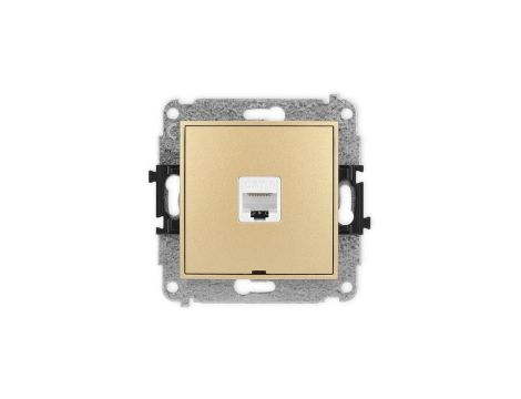 ICON Mechanizm gniazda komputerowego pojedynczego 1xRJ45, kat. 6, 8-stykowy, bez pola opisowego złoty 29IGKBO-3