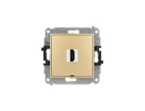 ICON Mechanizm gniazda pojedynczego HDMI 2.0, bez pola opisowego złoty 29IHDMIBO-3