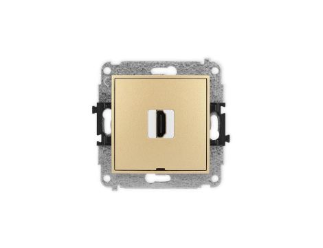 ICON Mechanizm gniazda pojedynczego HDMI 2.0, bez pola opisowego złoty 29IHDMIBO-3