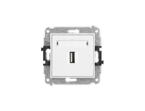 ICON Mechanizm gniazda pojedynczego USB A-A 2.0 biały IGUSB-1