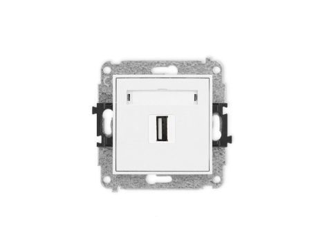 ICON Mechanizm gniazda pojedynczego USB A-A 2.0 biały IGUSB-1