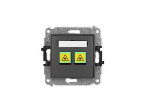 ICON Mechanizm gniazda światłowodowego/optycznego podwójnego grafitowy mat 28IGOP-2