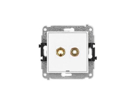 ICON Mechanizm gniazda głośnikowego poj., bez opisu (banan - czerwony i czarny, pozłacany, 4 mm2, skręcany) biały mat 25IGGBO-4