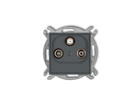 ICON Mechanizm gniazda abonenckiego RTV-SAT przelotowego 10dB grafitowy mat 28IGSP