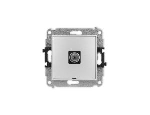 ICON Mechanizm gniazda antenowego pojedynczego TV, bez pola opisowego srebrny metalik 7IGTVBO-1