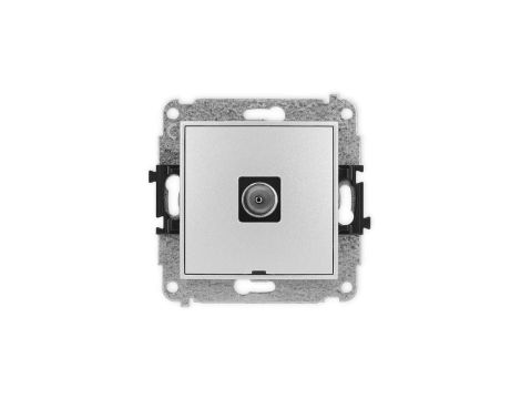 ICON Mechanizm gniazda antenowego pojedynczego TV, bez pola opisowego srebrny metalik 7IGTVBO-1