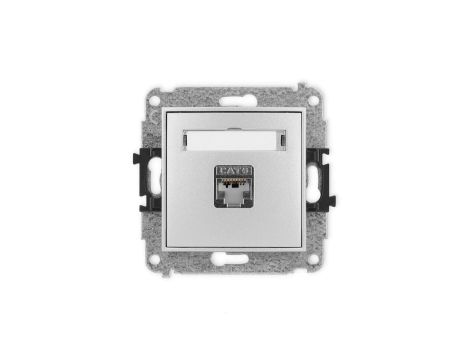 ICON Mechanizm gniazda komputerowego pojedynczego 1xRJ45, kat. 6, ekranowane, 8-stykowy srebrny metalik 7IGK-5
